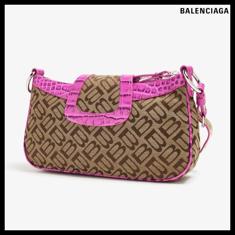 【BALENCIAGA】Essex Small Shoulder Bag Pink/Brown
