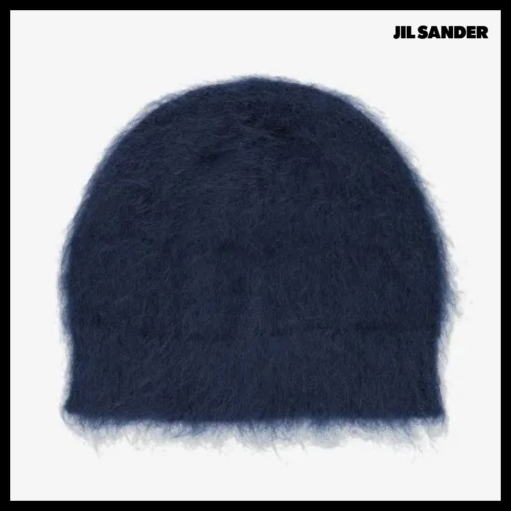 【Jil Sander】Brushed Effect Knit Beanie Navy