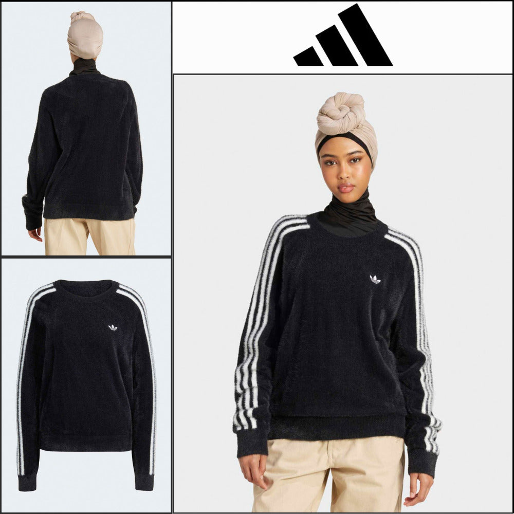 【ADIDAS】Holiday Black Knit Sweater Winter Knit