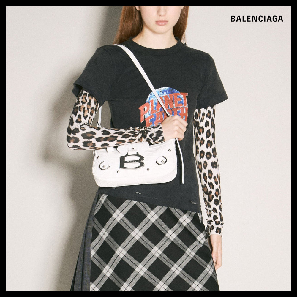 【BALENCIAGA】White Essex Small Shoulder Bag