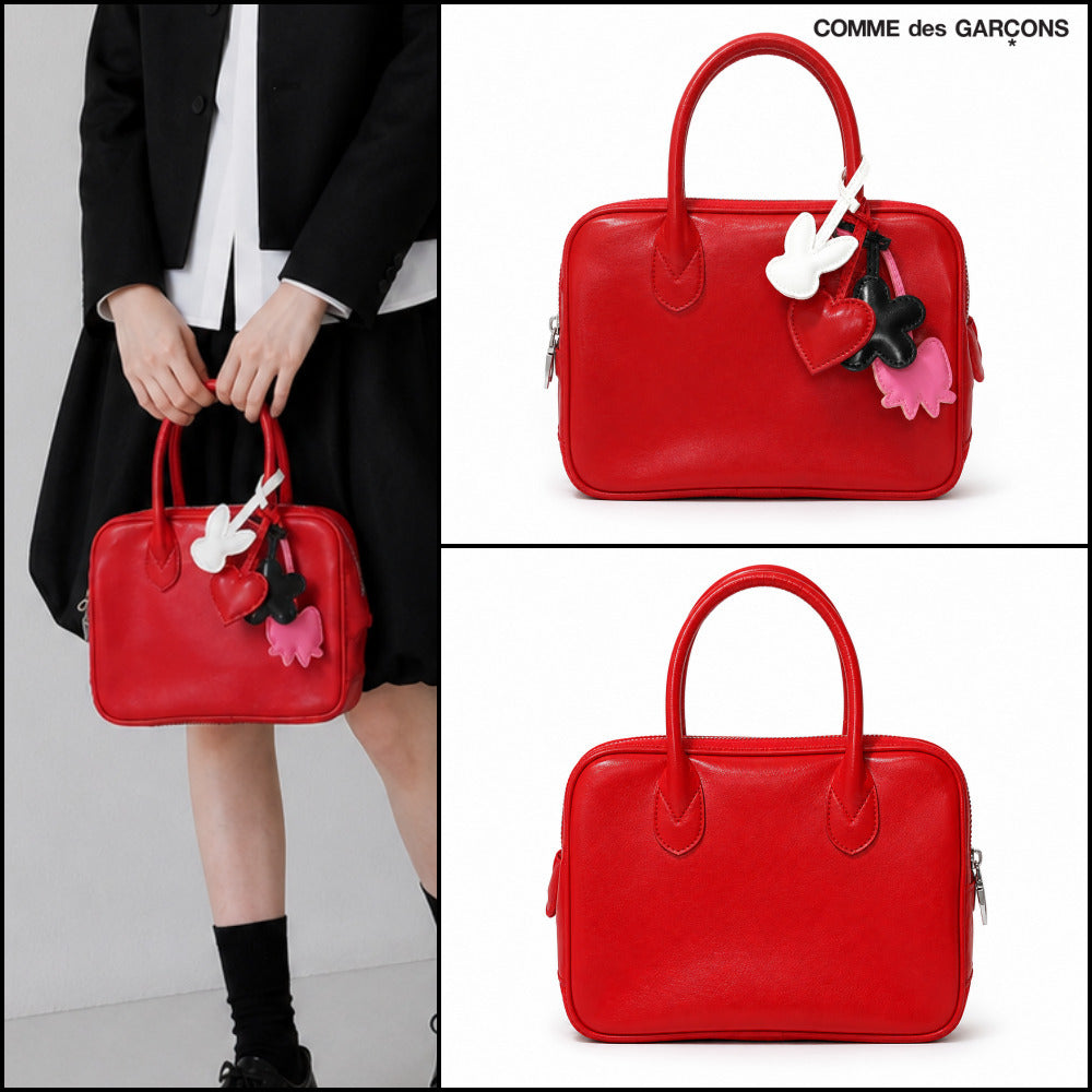 【COMME DES GARCONS】Small Zip Handbag Red