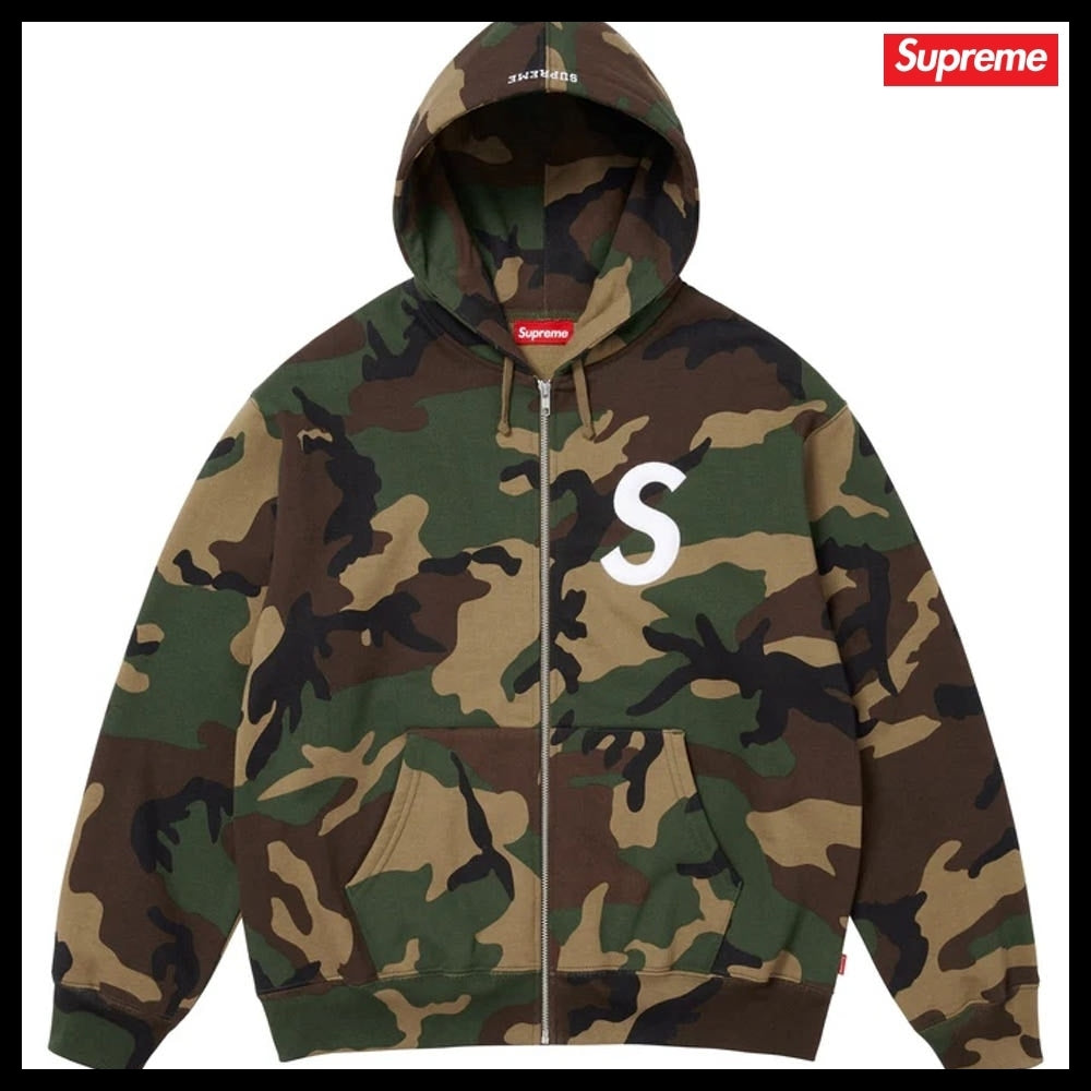 【Supreme】S Logo Zip Up Hooded Sweatshirt Woodland Camo
