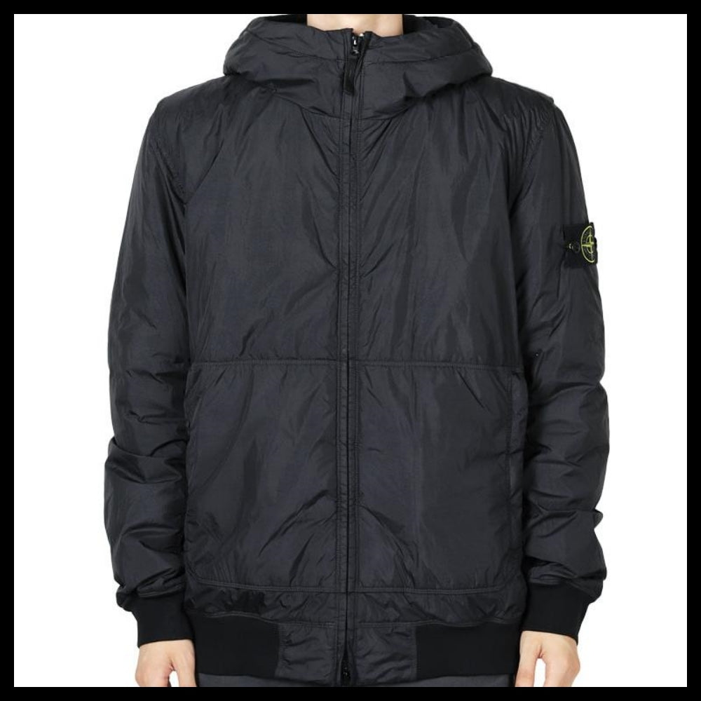 【STONE ISLAND】 Mens Garment Dyed Crinkle Jacket Black