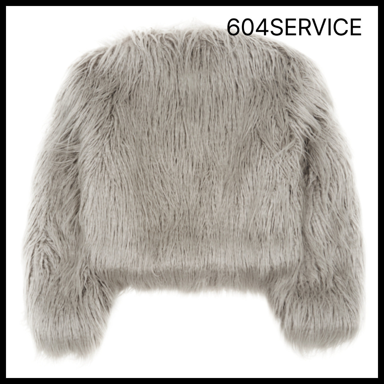 【604service】FUR JACKET WITH ARMY PATCH IN SAGE