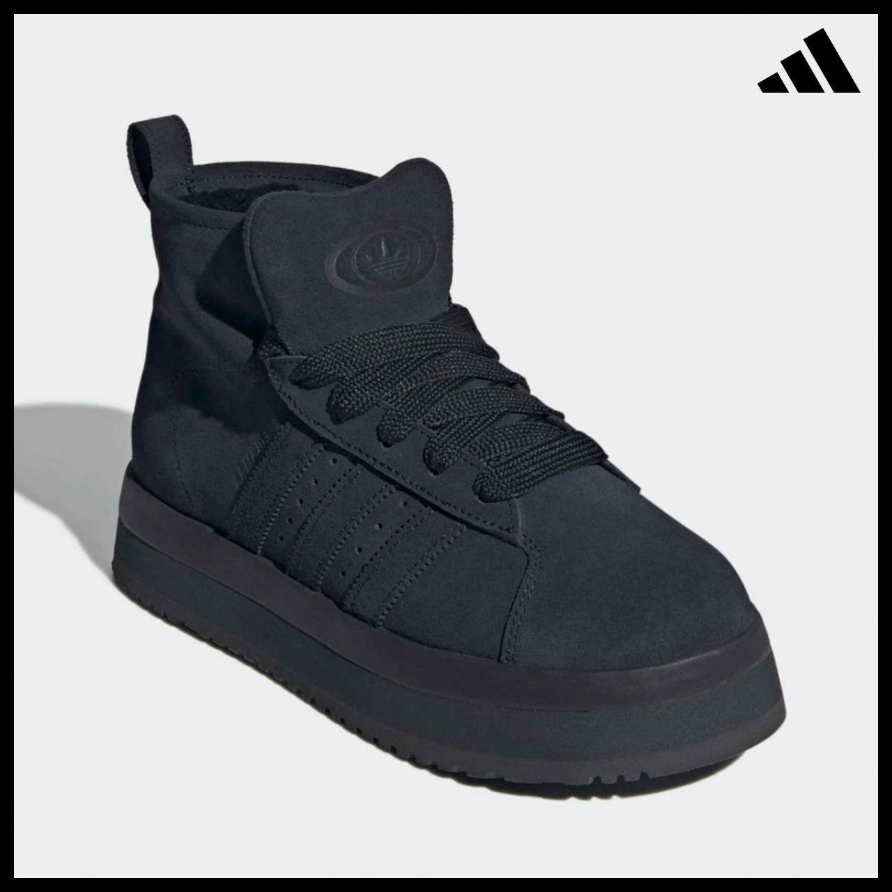 【ADIDAS】Campus Winter Mid Black Sneakers Mid Cut Trainers