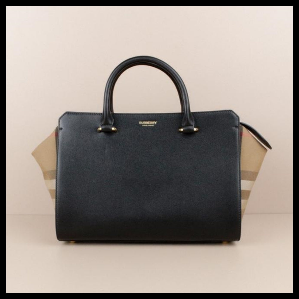 【Burberry】Banwell House Check Small Tote Bag Black
