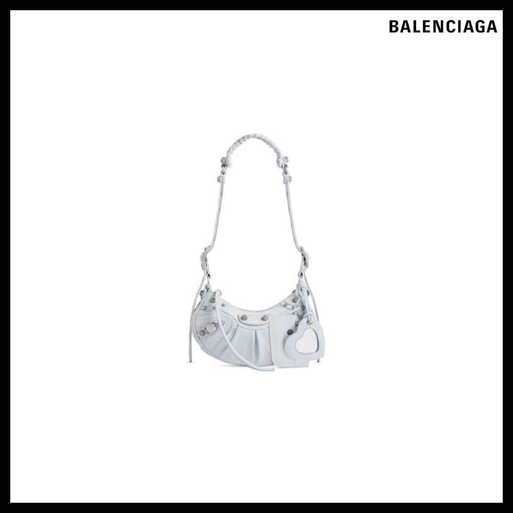 【BALENCIAGA】Le Cagole XS Shoulder Bag Denim Rhinestones