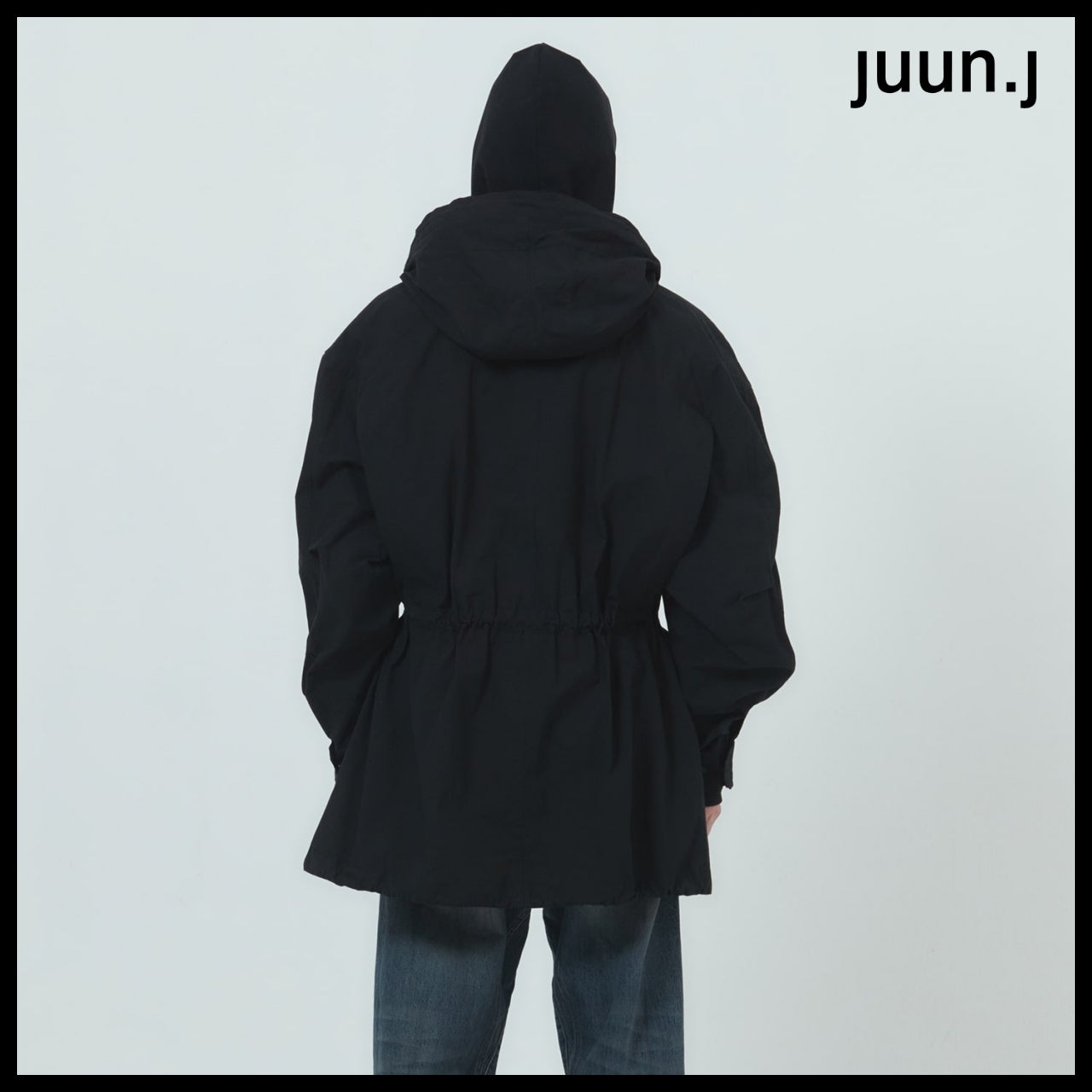【JUUN.J】Nylon Cotton Waist String M-65 Field Jacket Black