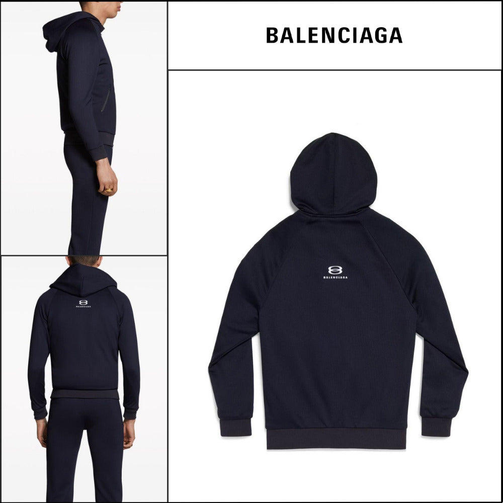 【BALENCIAGA】Unity Sports Icon ZipUp Hoodie Medium Fit Navy