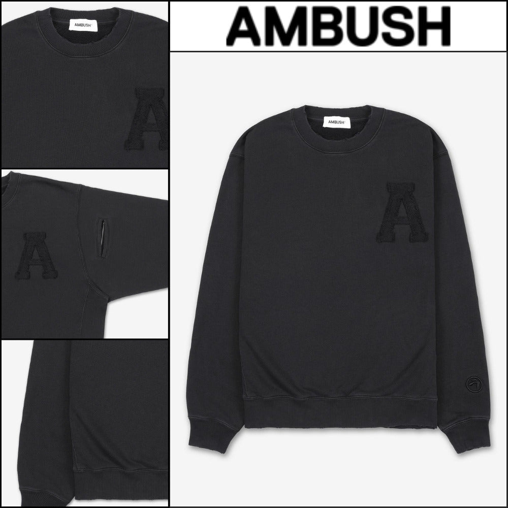 【AMBUSH】Distressed Hole Sweatshirt Black