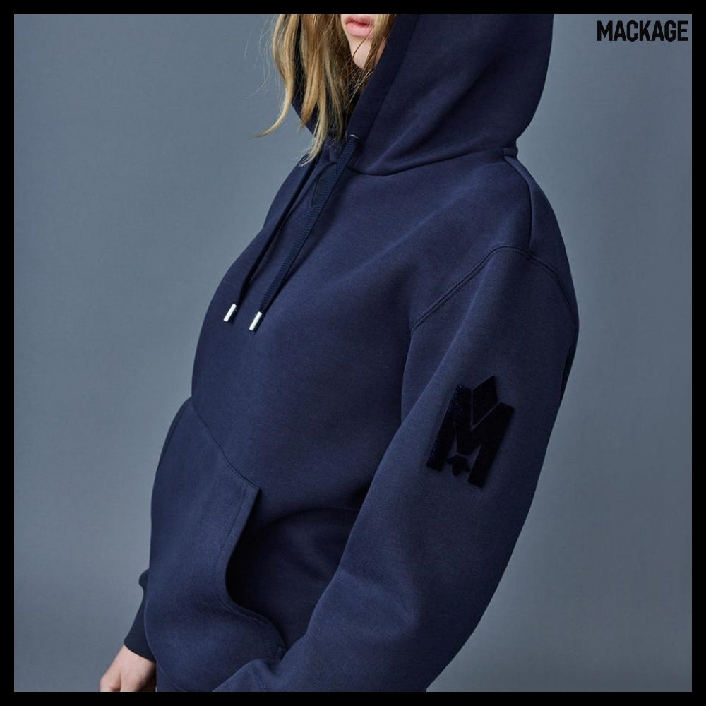 【MACKAGE】 Krys R Hooded Sweatshirt Navy Fleece