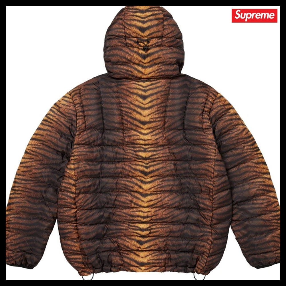 【Supreme】Micro Down Half Zip Hooded Pullover Tiger 25FW