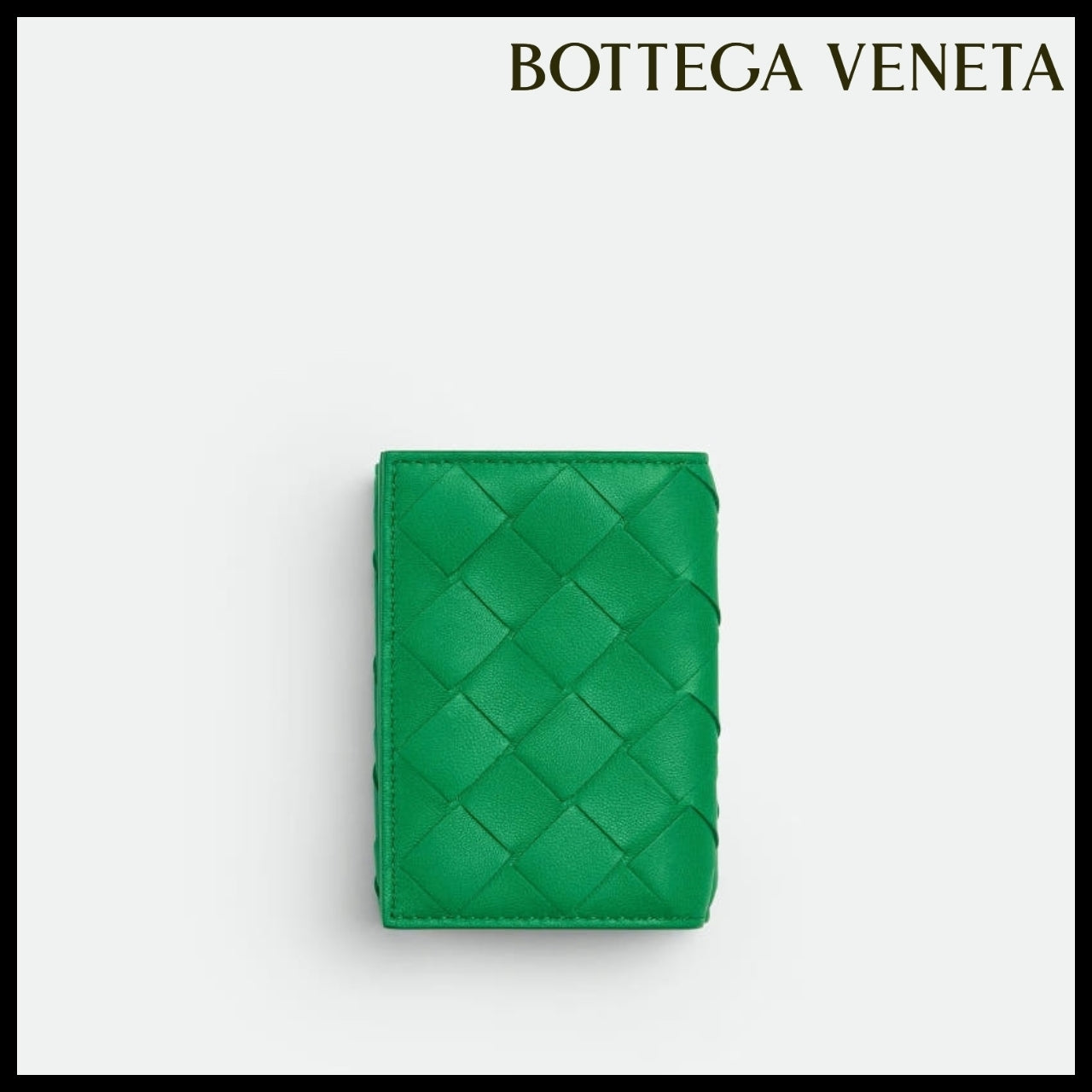【Bottega Veneta】 Tiny Trifold Zip Wallet Parakeet