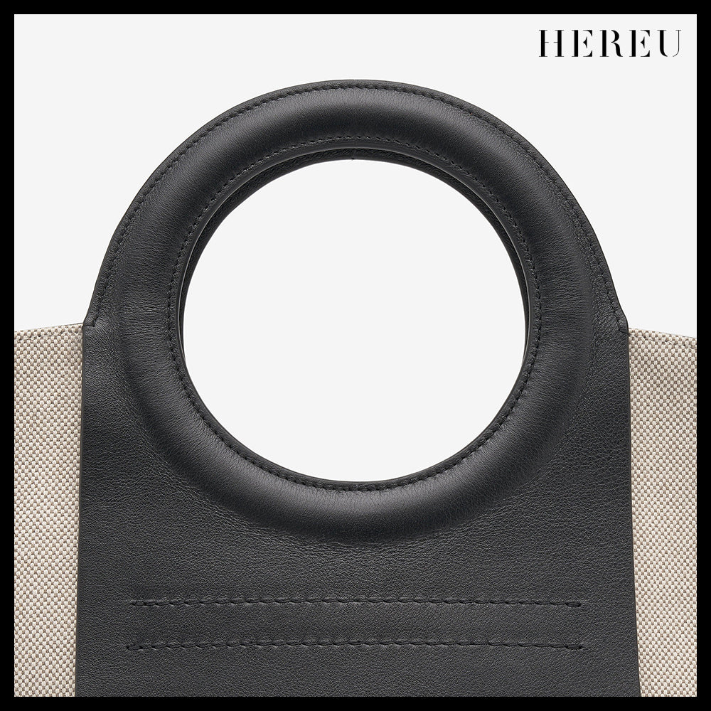 【HEREU】Mini Cala Tote Bag Beige Black