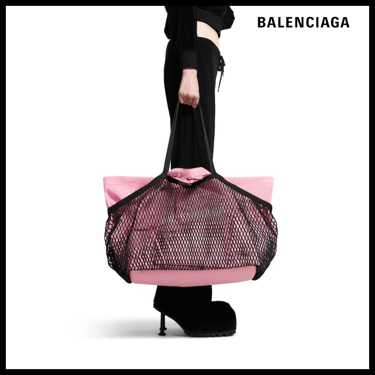 【BALENCIAGA】24/7 Large Tote Bag in Pink Black