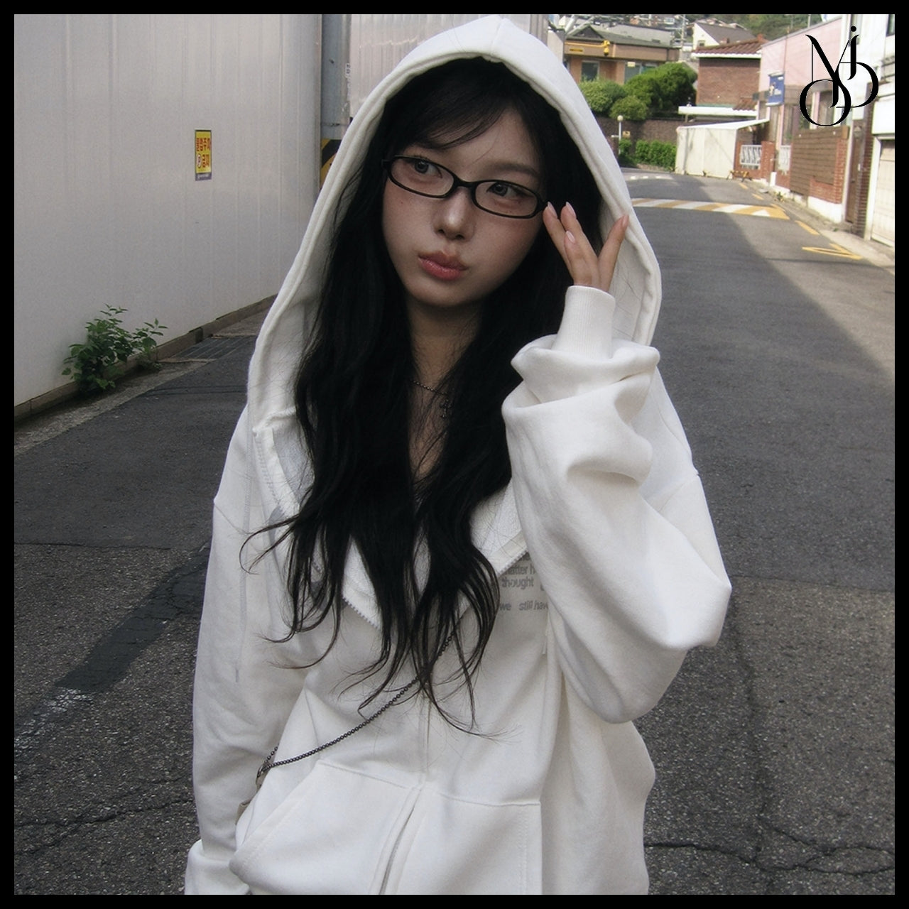 【MODIMOOD】Older Lettering Hoodie Zip-Up 3 Colors