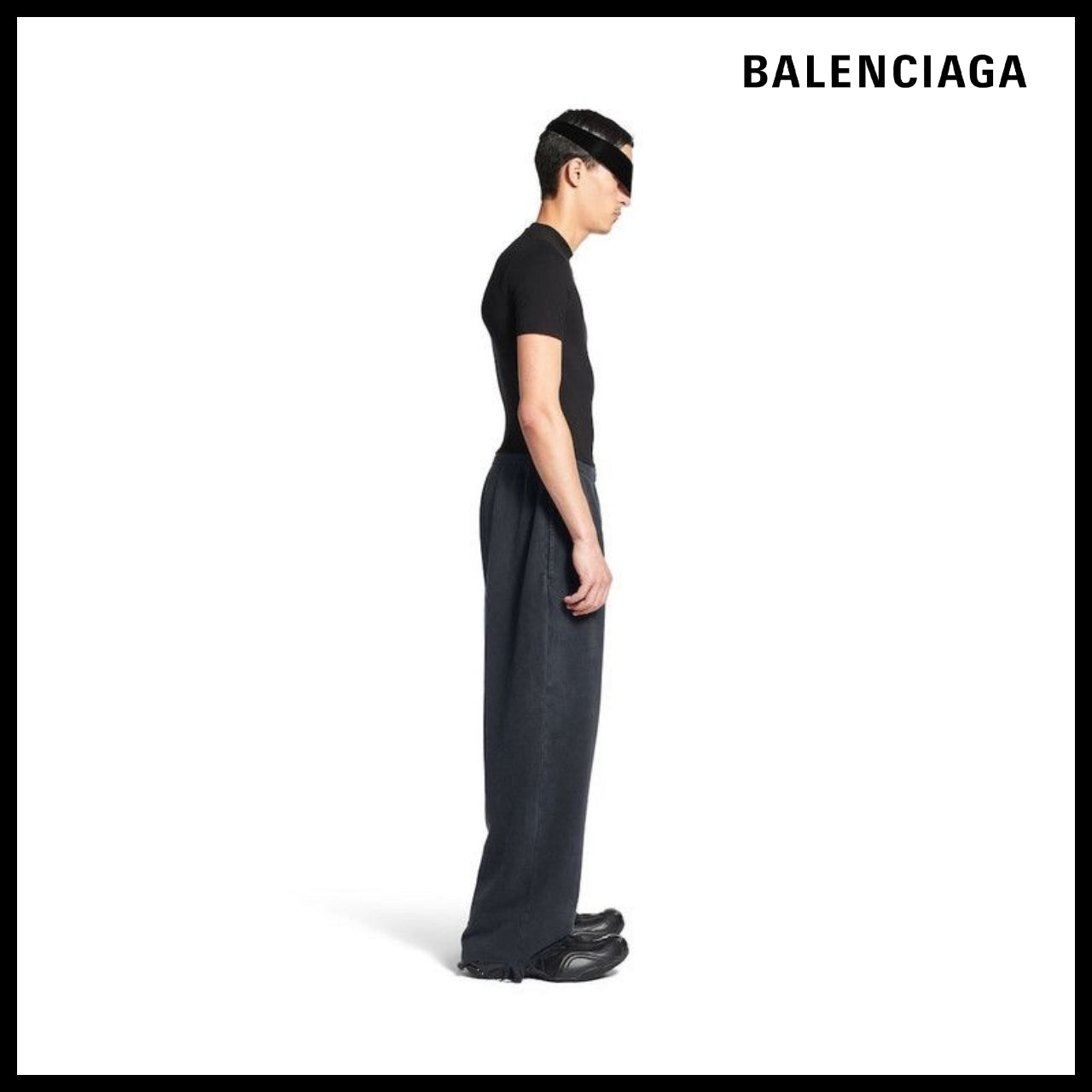 【BALENCIAGA】Nail Polish Cropped Sweatpants & Joggers Black