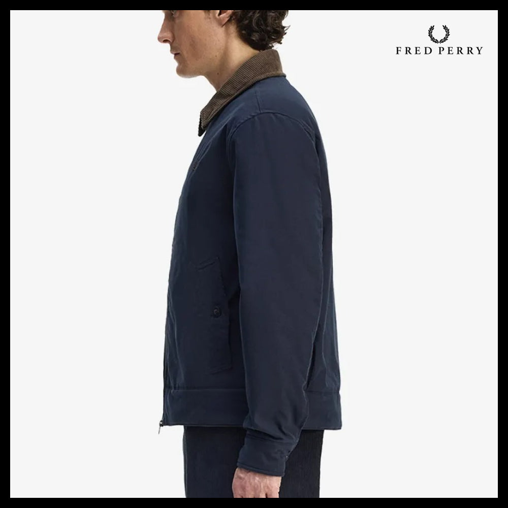 【FRED PERRY】Padded Zip-Through Jacket Navy