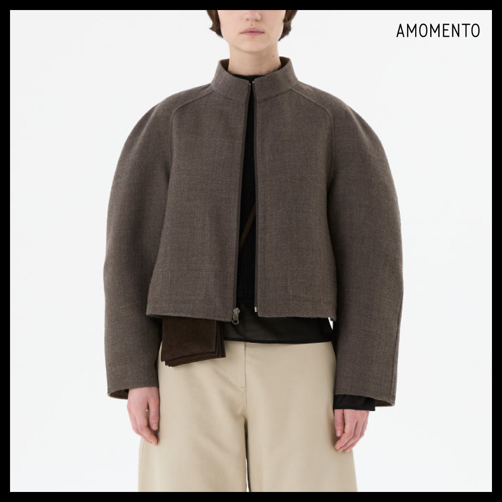【AMOMENTO】Handmade Raglan Crop Jacket