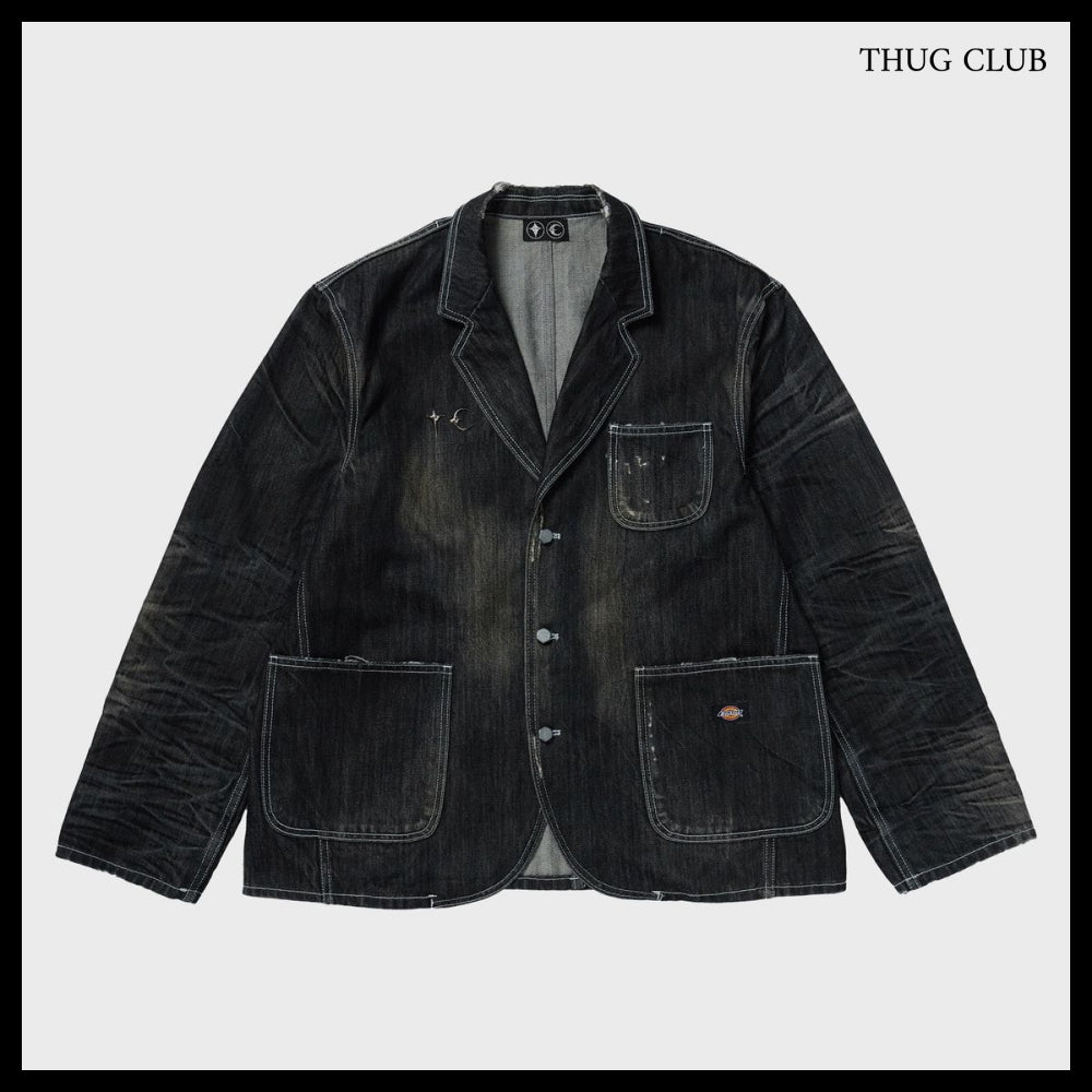 【Dickies X Thug Club】Washed Denim Blazer Jacket (2 Colors)