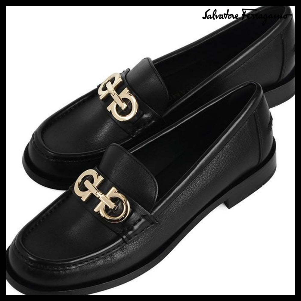 ◆FERRAGAMO◆OFELIA GANCINI LOAFERS BLACK