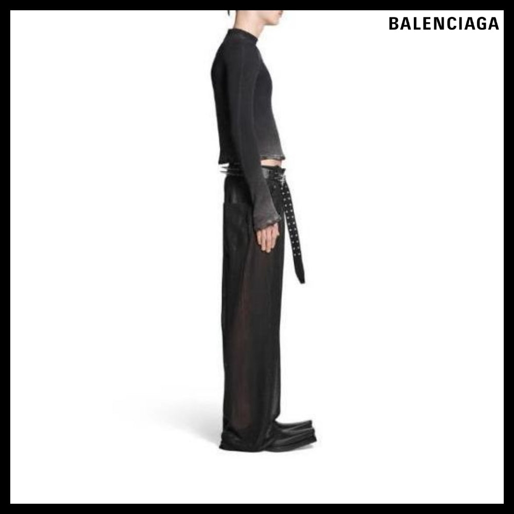 【BALENCIAGA】Women's Long Sleeve Top Black Fade