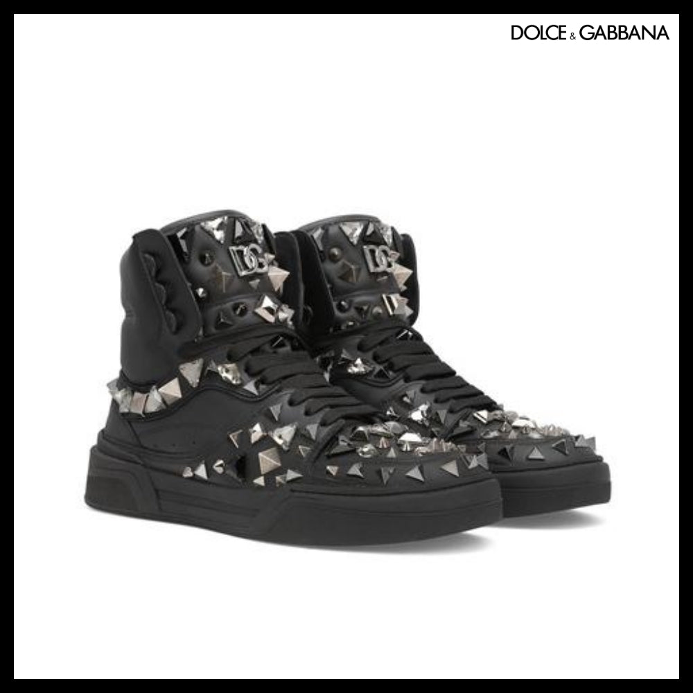 【Dolce & Gabbana】CALFSKIN NAPPA NEW ROMA MID-TOP SNEAKERS