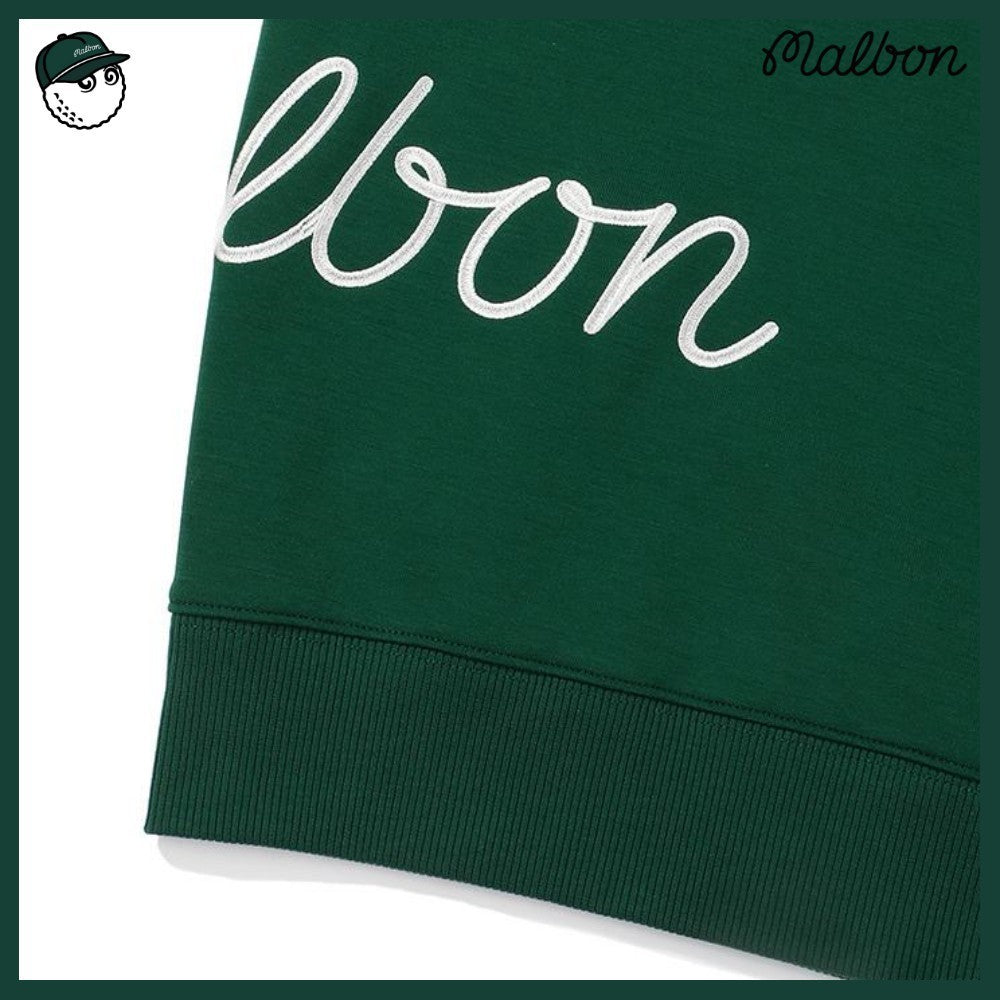 【MALBON GOLF】 SCRIPT HOOD MAN TO MAN 3COLORS
