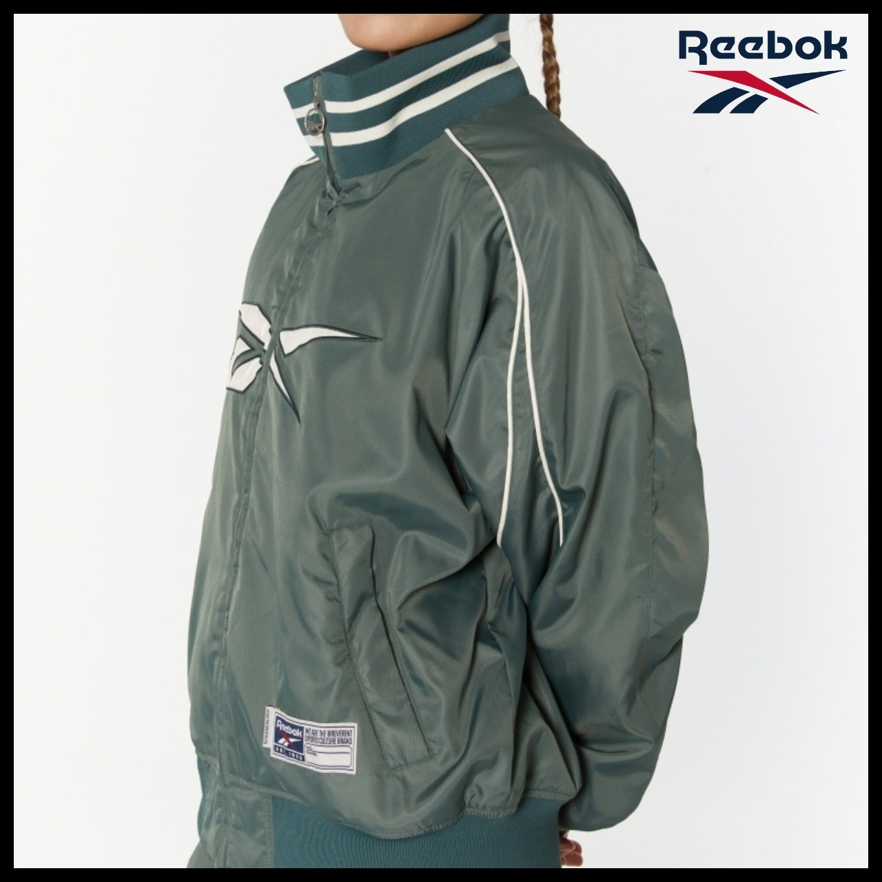【Reebok】Vector Stadium Varsity Jacket Green