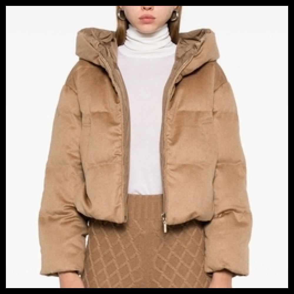 【Max Mara The Cube】Brown Reversible Hooded Padding