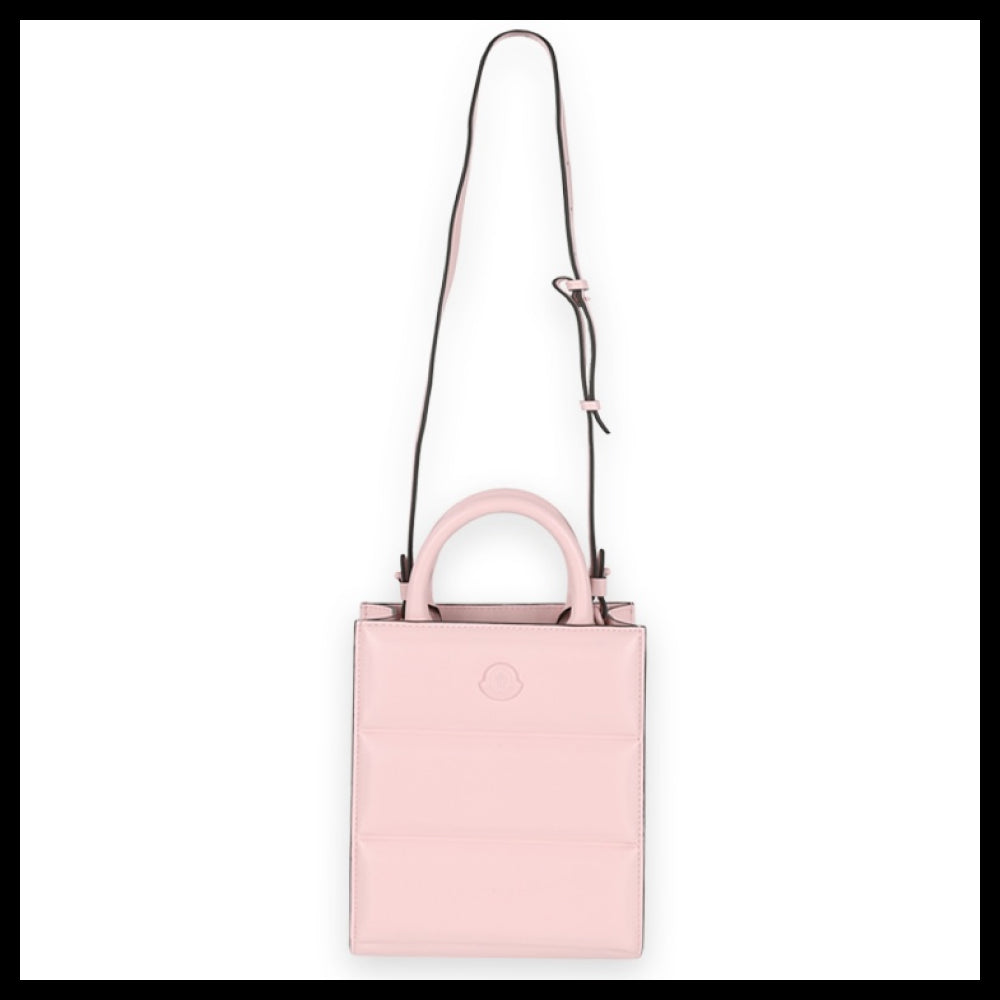 【MONCLER】 Women Doudoune Leather Mini Tote Bag Pink