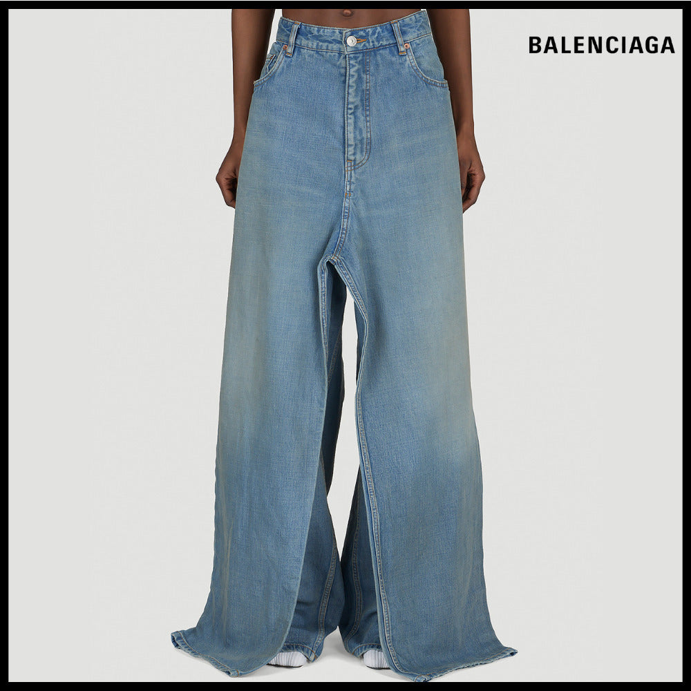 【BALENCIAGA】Double-Front Draped Jeans