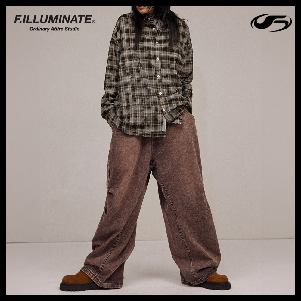 【FILLUMINATE】OVERFIT DAMAGE WASHED CHECK SHIRT 2COLOR