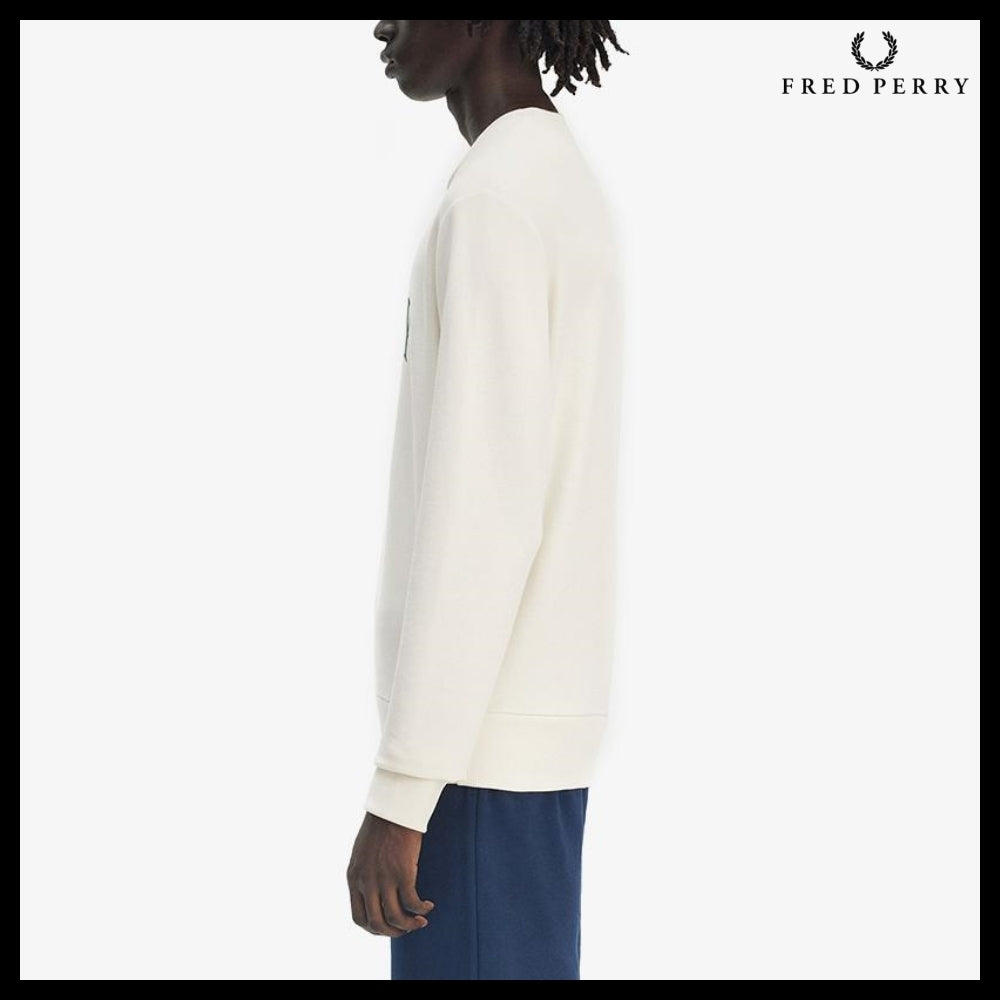 【FRED PERRY】Clubhouse Embroidered Champion Sweatshirt Ecru