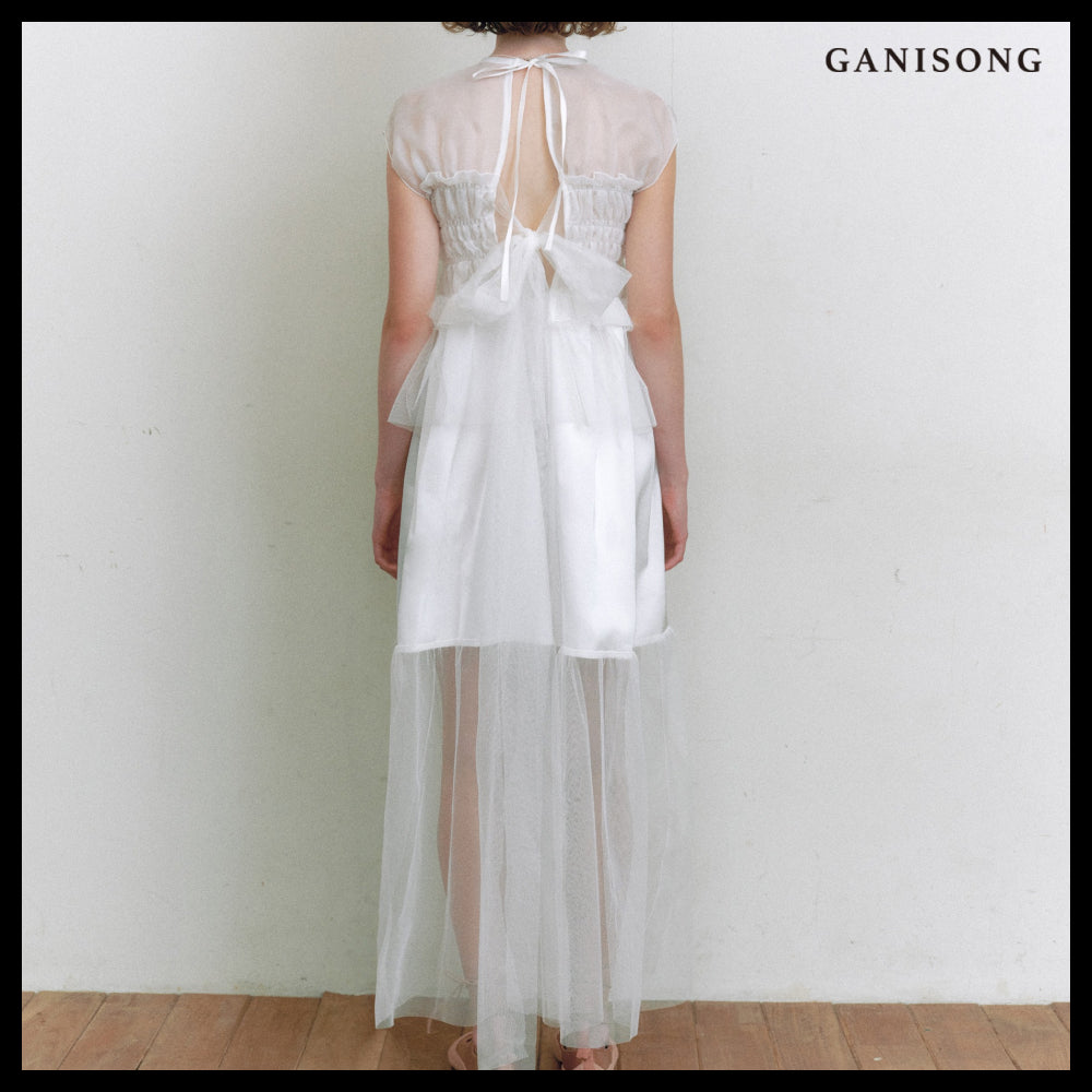 【GANISONG】Bridal Misty Layers Dress White