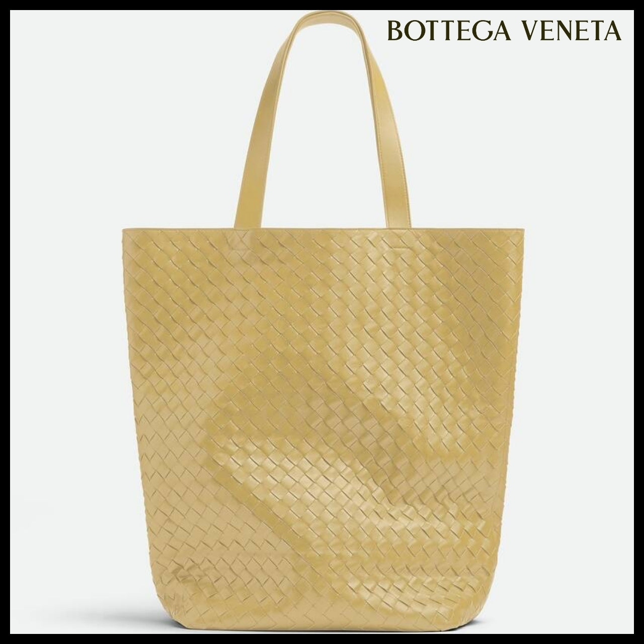 【BOTTEGA VENETA】LARGE INTRECCIATO NORTH-SOUTH TOTE TAPIOCA