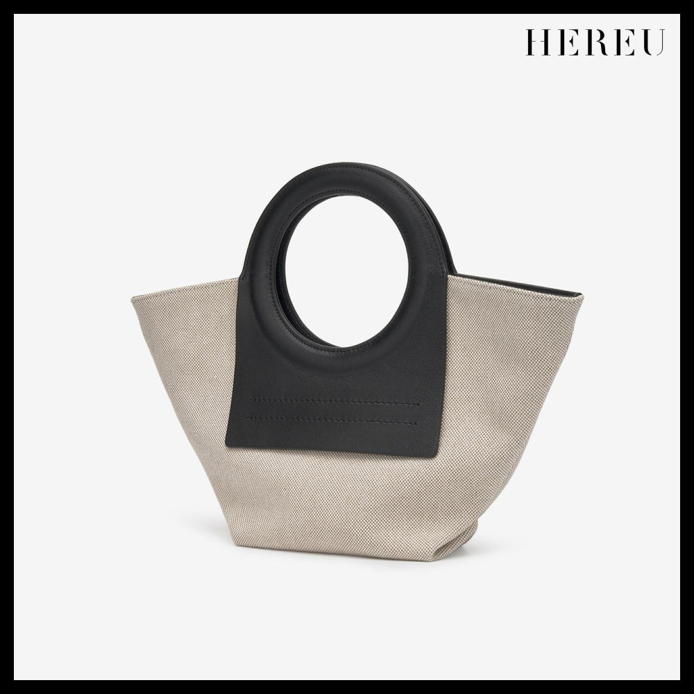 【HEREU】Mini Cala Tote Bag Beige Black