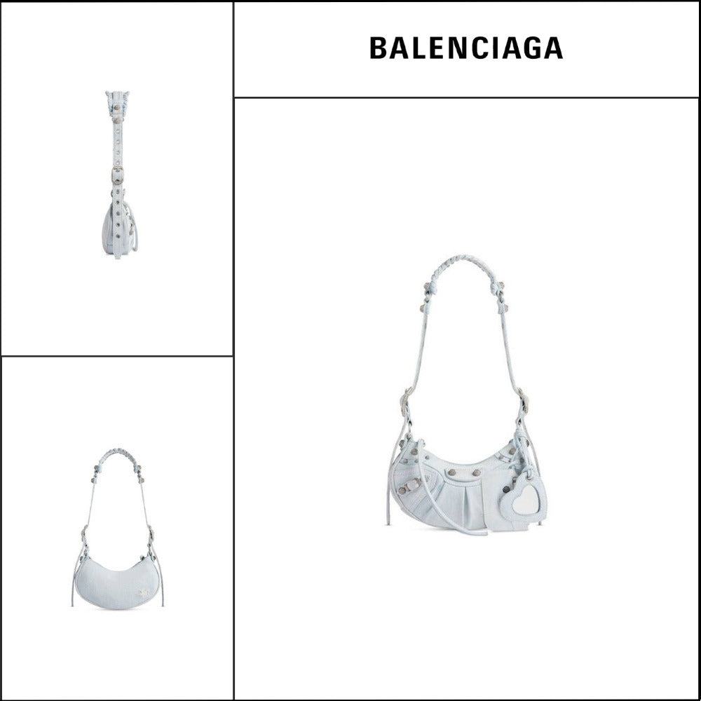 【BALENCIAGA】Le Cagole XS Shoulder Bag Denim Rhinestones