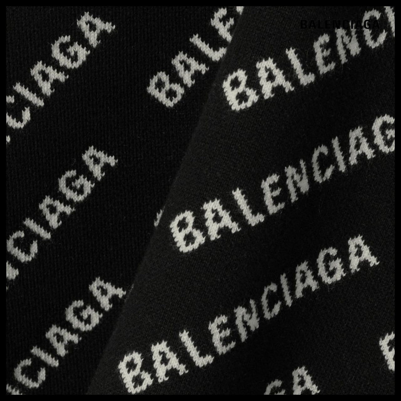 【BALENCIAGA】Mini Allover Logo Sweater Black White