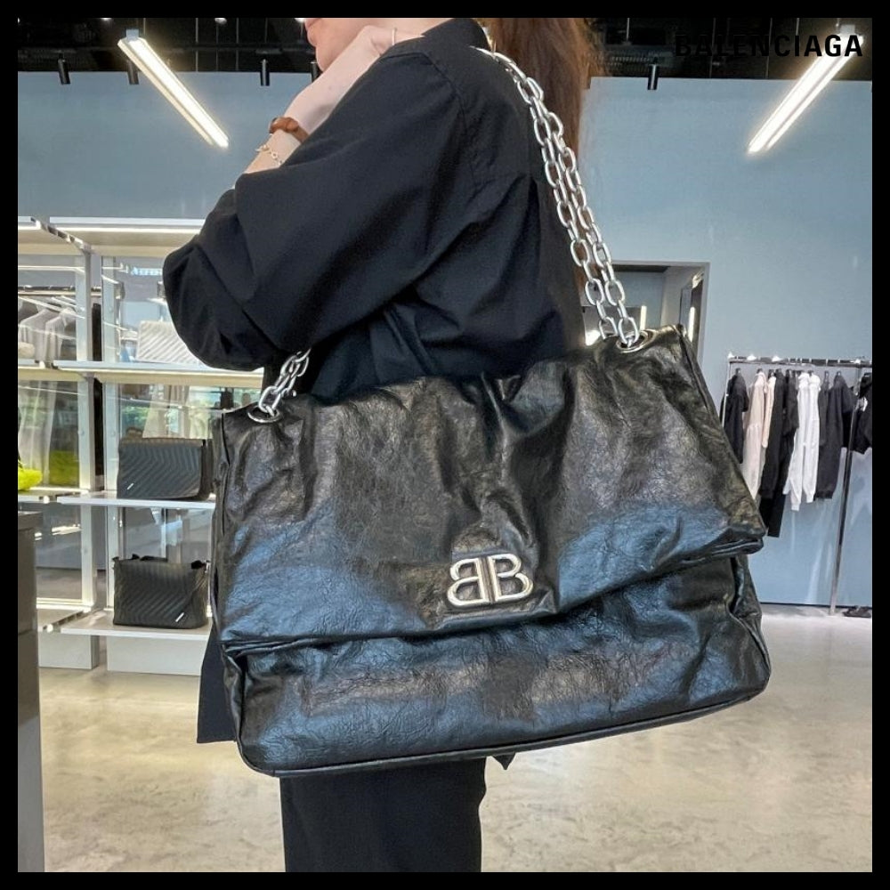 【BALENCIAGA】Monaco Large Chain Bag Black
