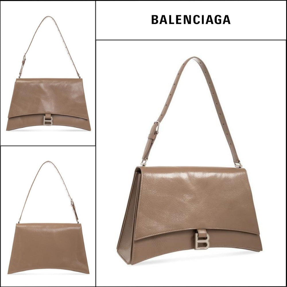 【BALENCIAGA】Crush Sling Shoulder Bag M Dark Mink Grey