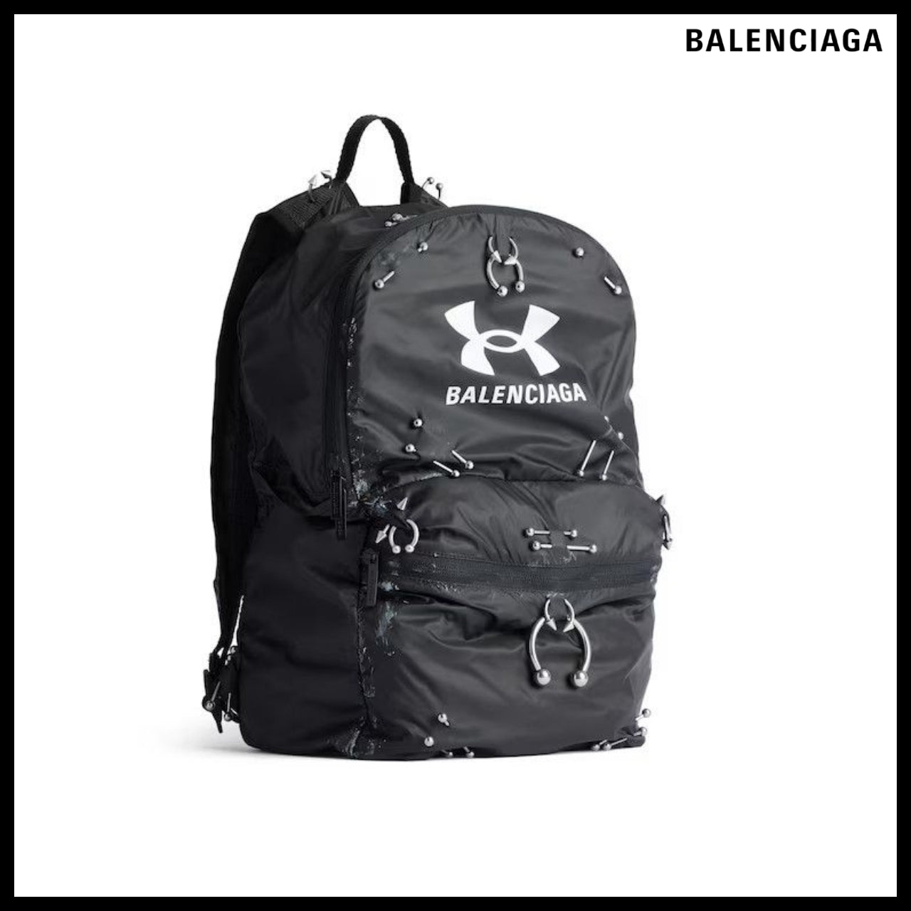 【BALENCIAGA】Piercing Under Armour Backpack Black