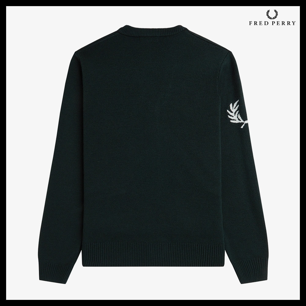 【FRED PERRY】Laurel Wreath Cardigan Night Green