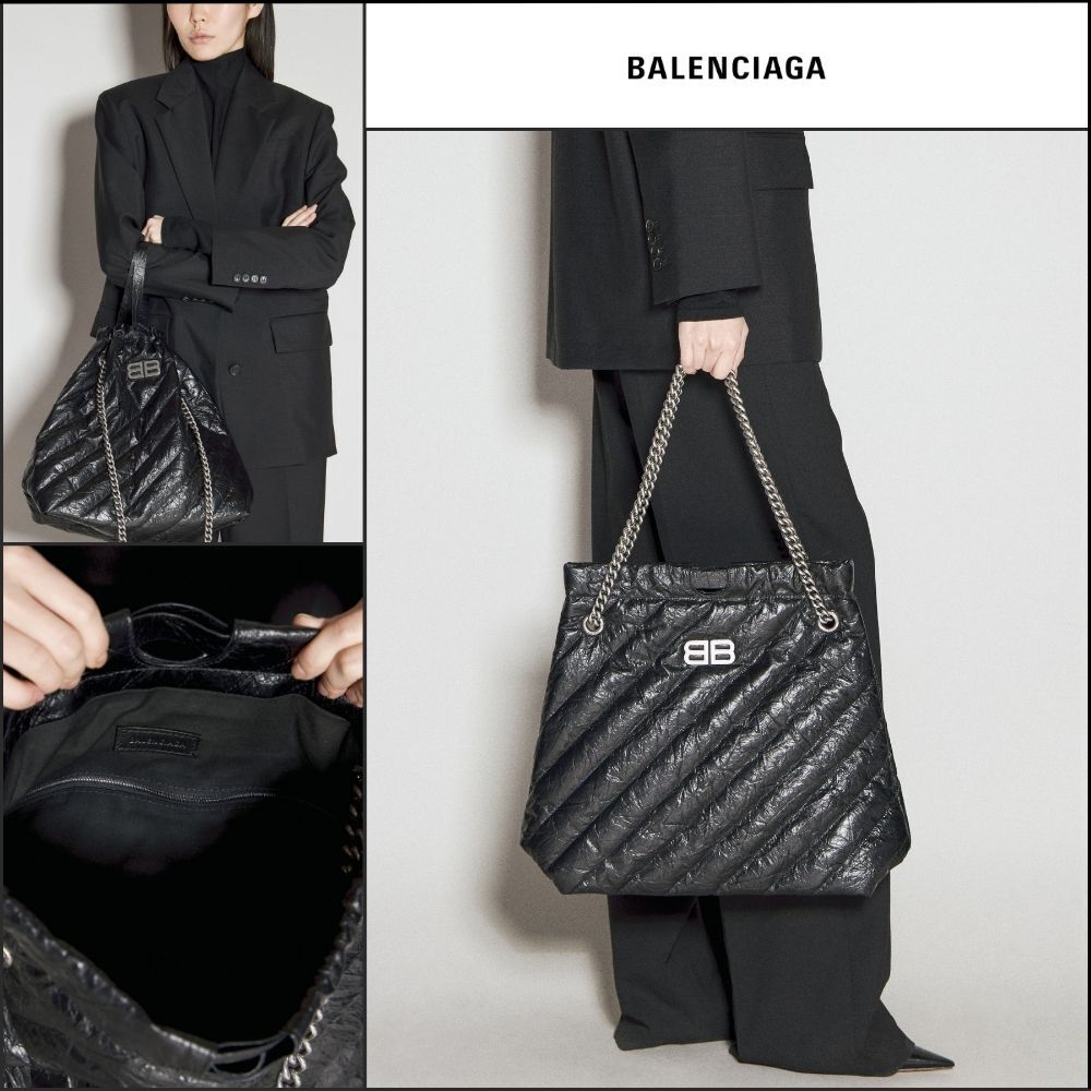 【BALENCIAGA】Crush Medium Tote Bag Quilted