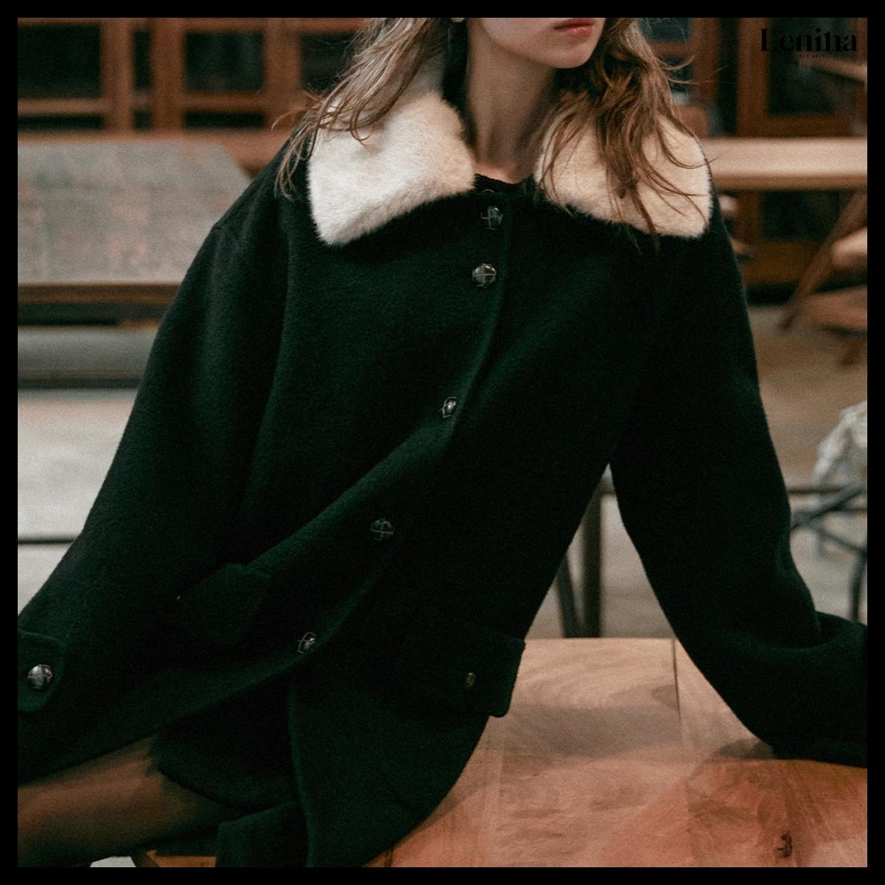 【LENINA】Perris Wool Handmade Half Coat