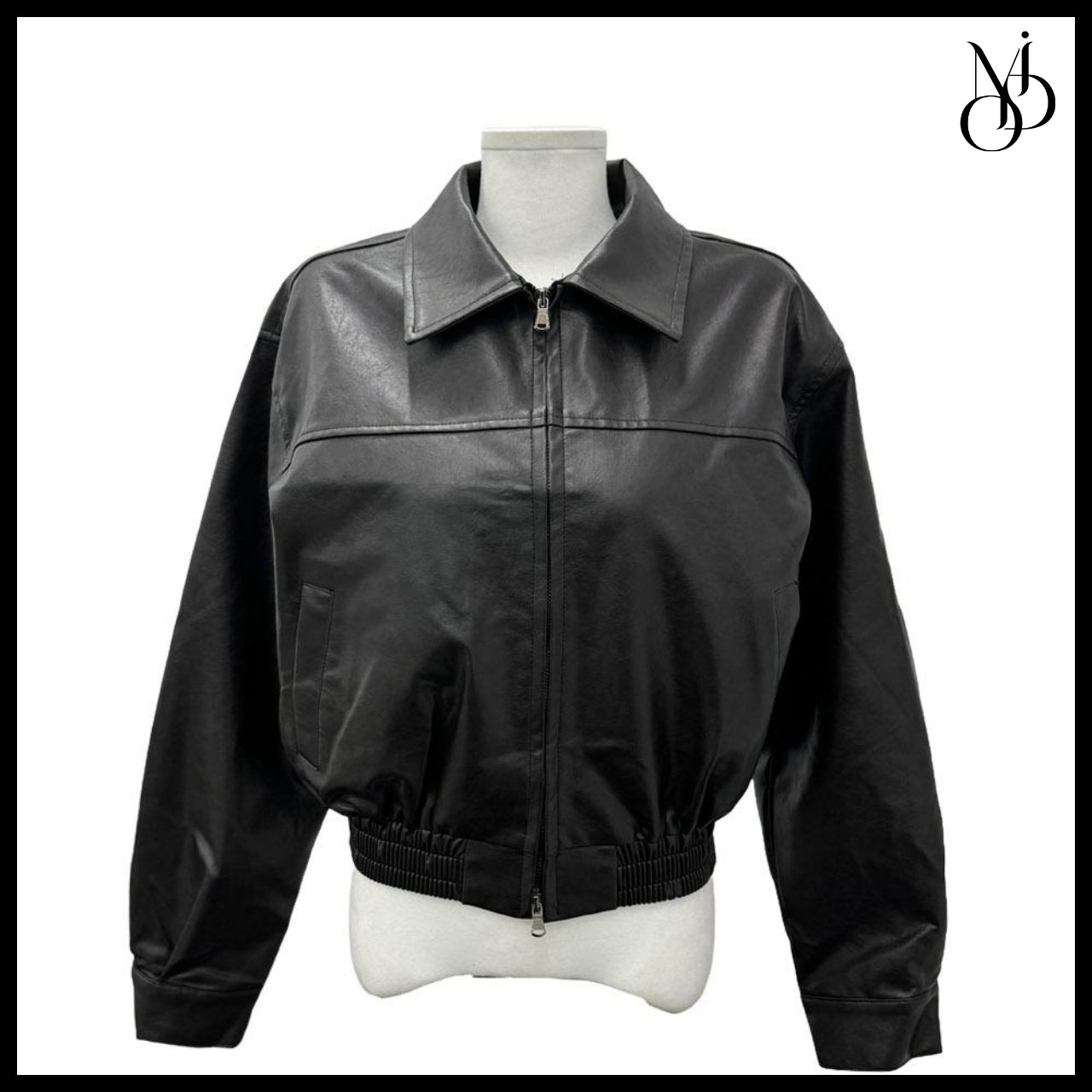 【MODIMOOD】Two-N Two-Way Zip Collar Leather Jacket 2 Colors