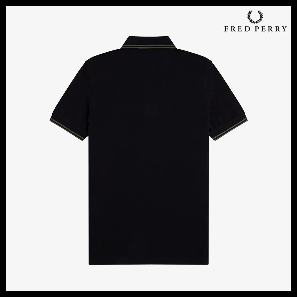 【FRED PERRY】Twin Tipped Fred Perry Shirt Black Field Green