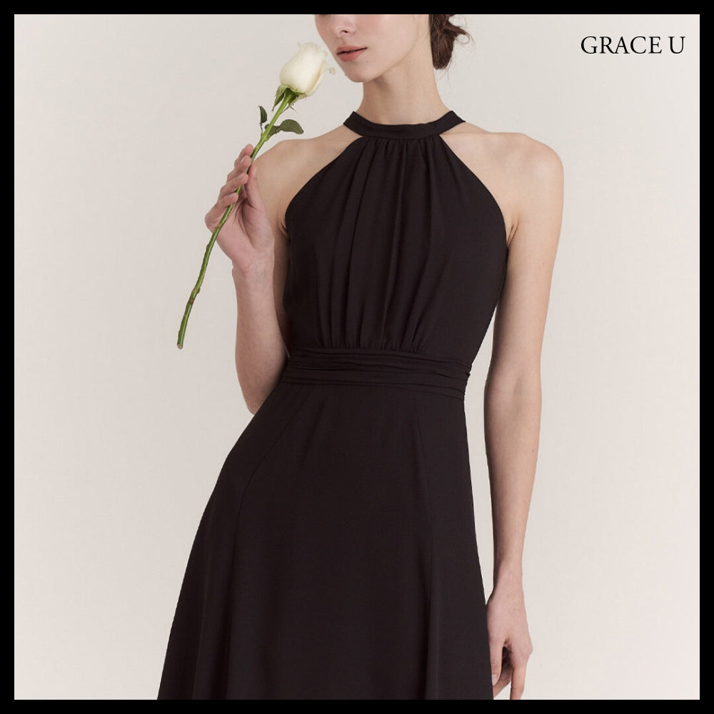 【GRACE U】Isabel Halter-Neck One-Piece 3 Colors
