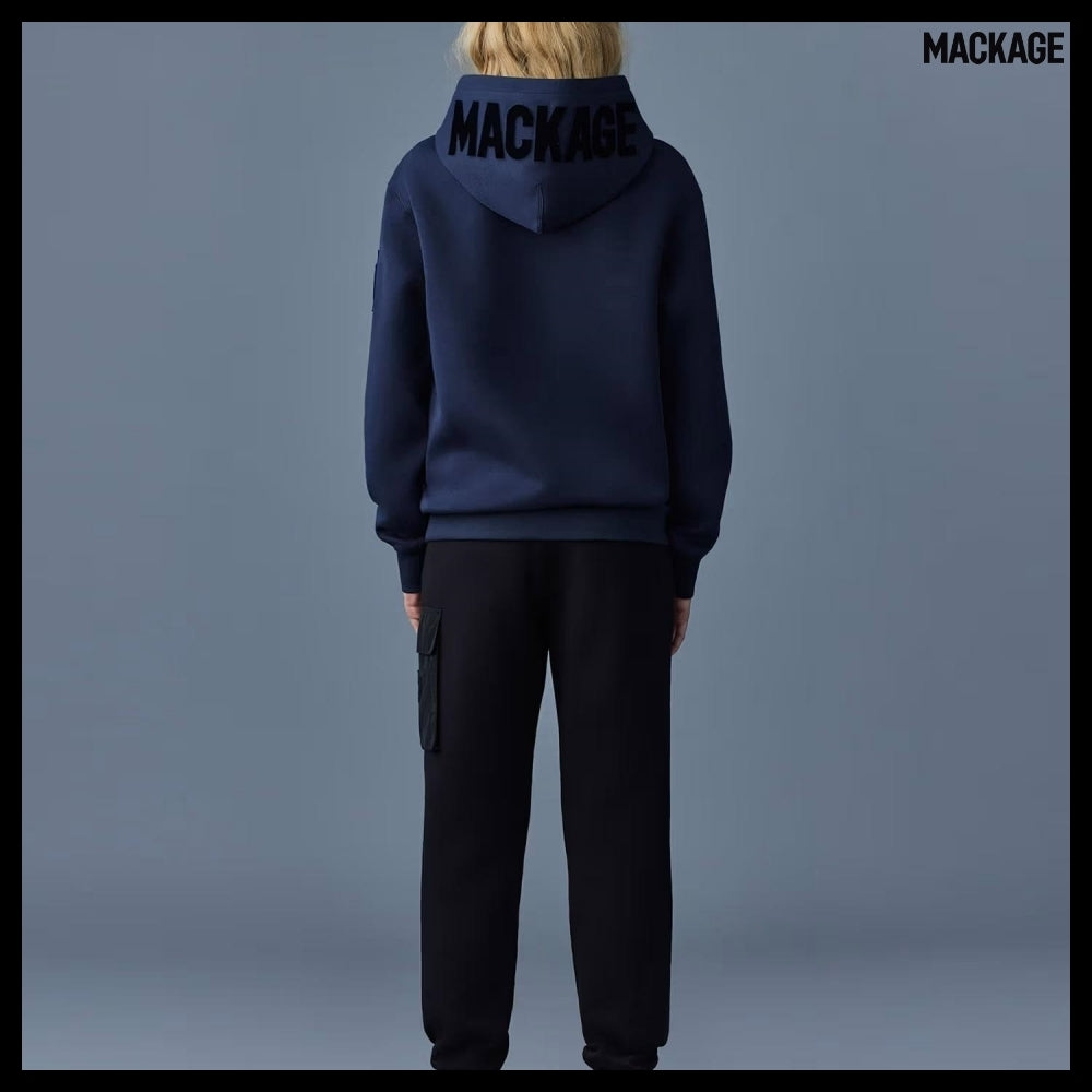 【MACKAGE】 Krys R Hooded Sweatshirt Navy Fleece