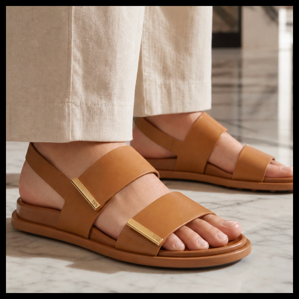 【TOD`S】Leather Strap Sandals